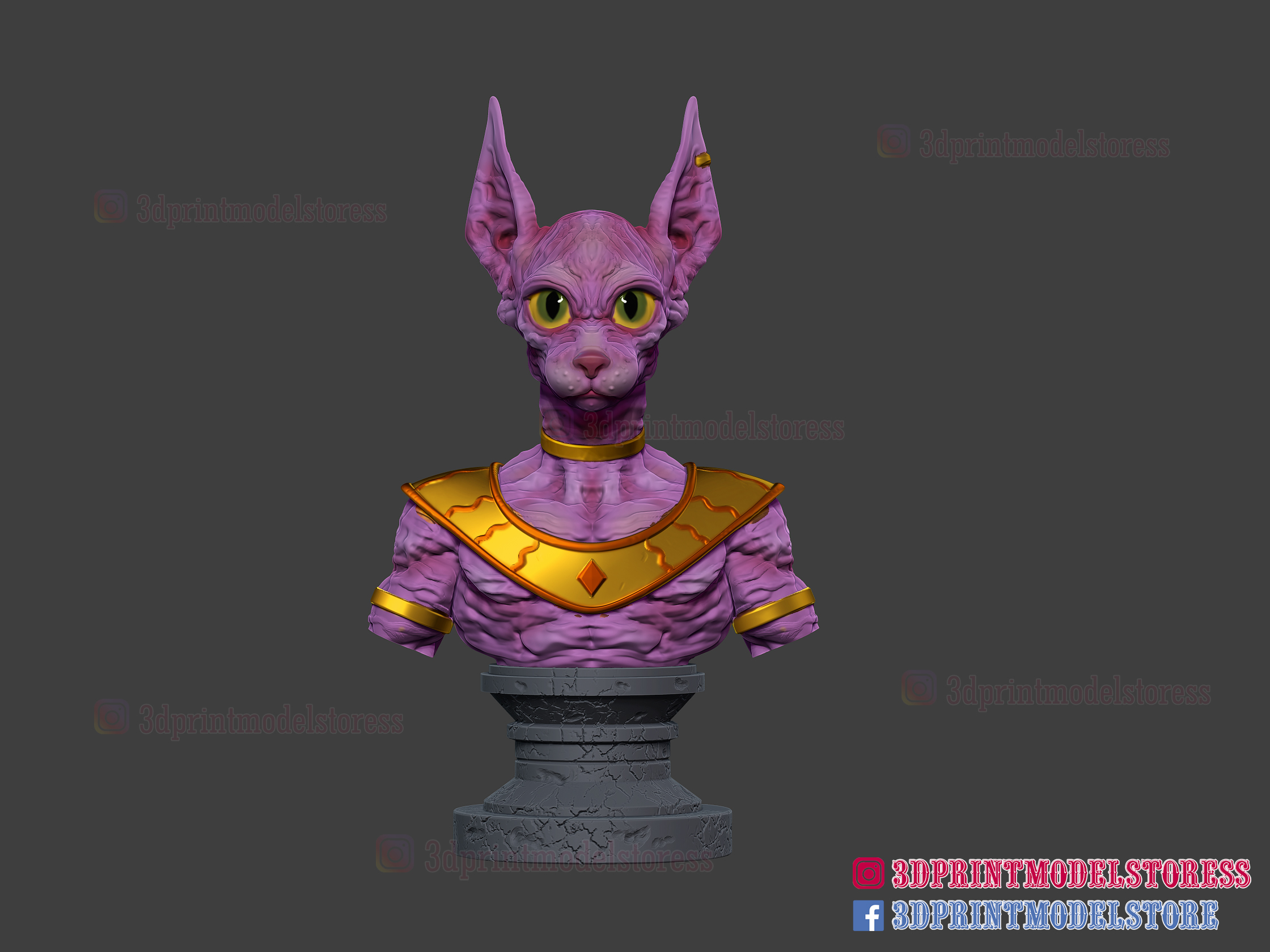 3D file Beerus Dragon Ball Super Bust 🐉 ・3D printable model to download ...